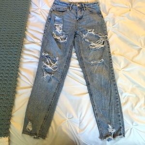 Distressed Mom Jeans